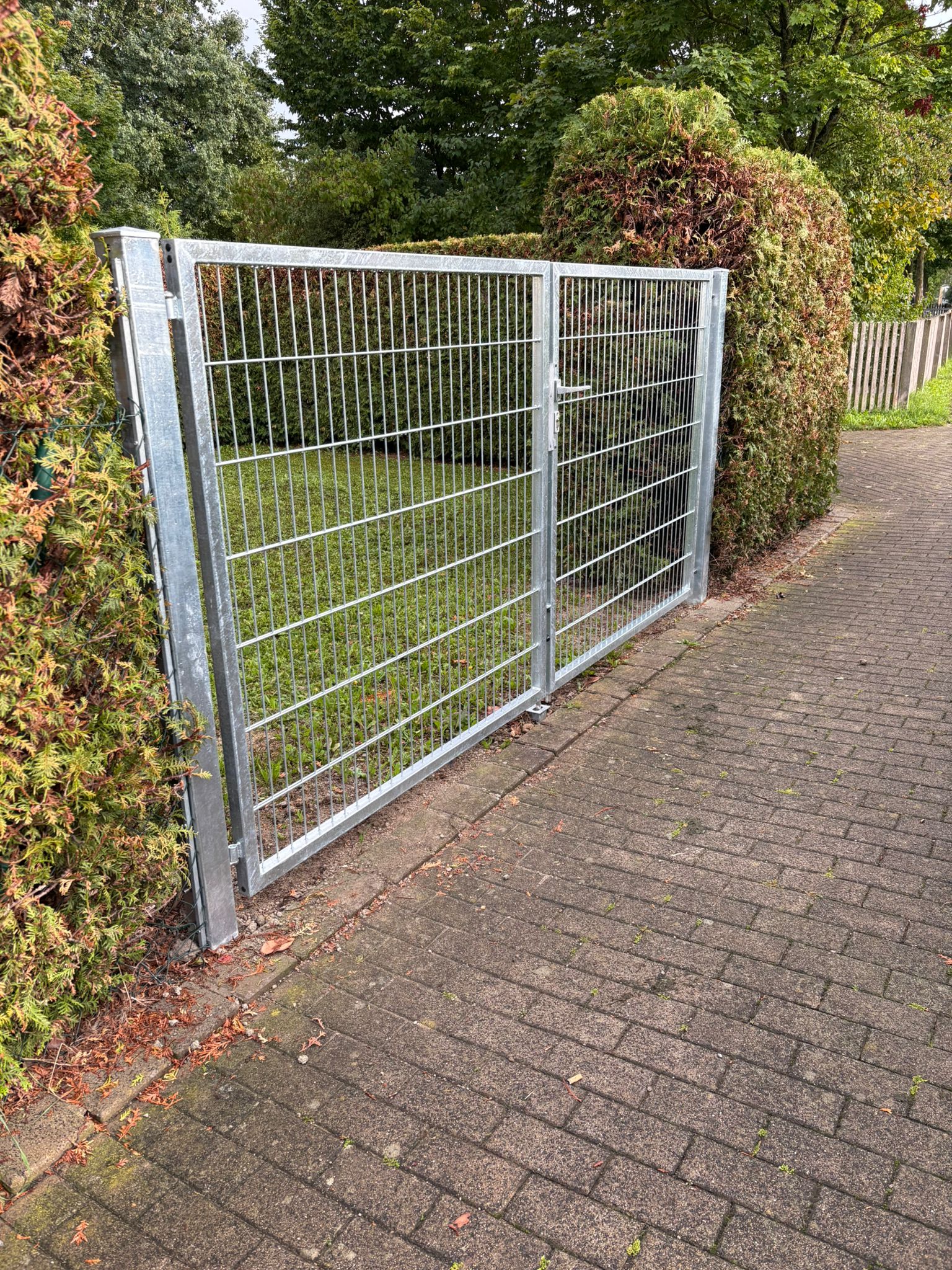 Verzinktes zweiflügeliges Gartentor