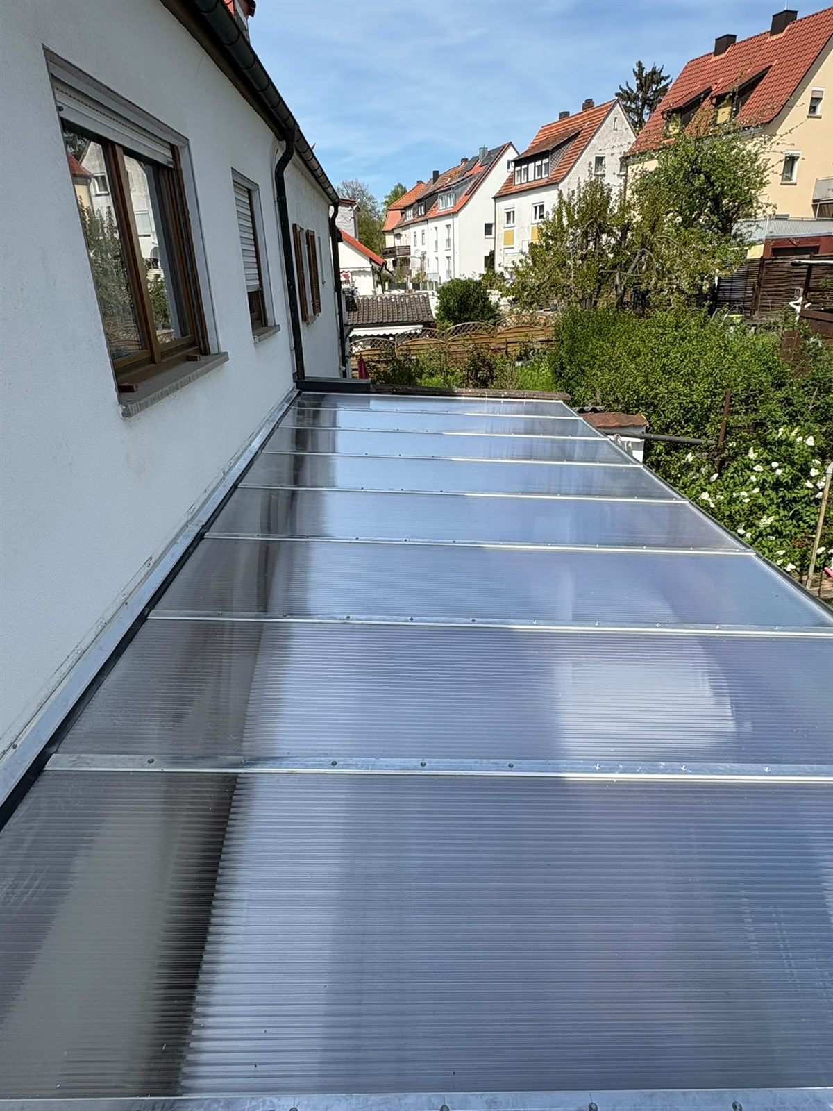 Stegplatten-Überdachung von unten